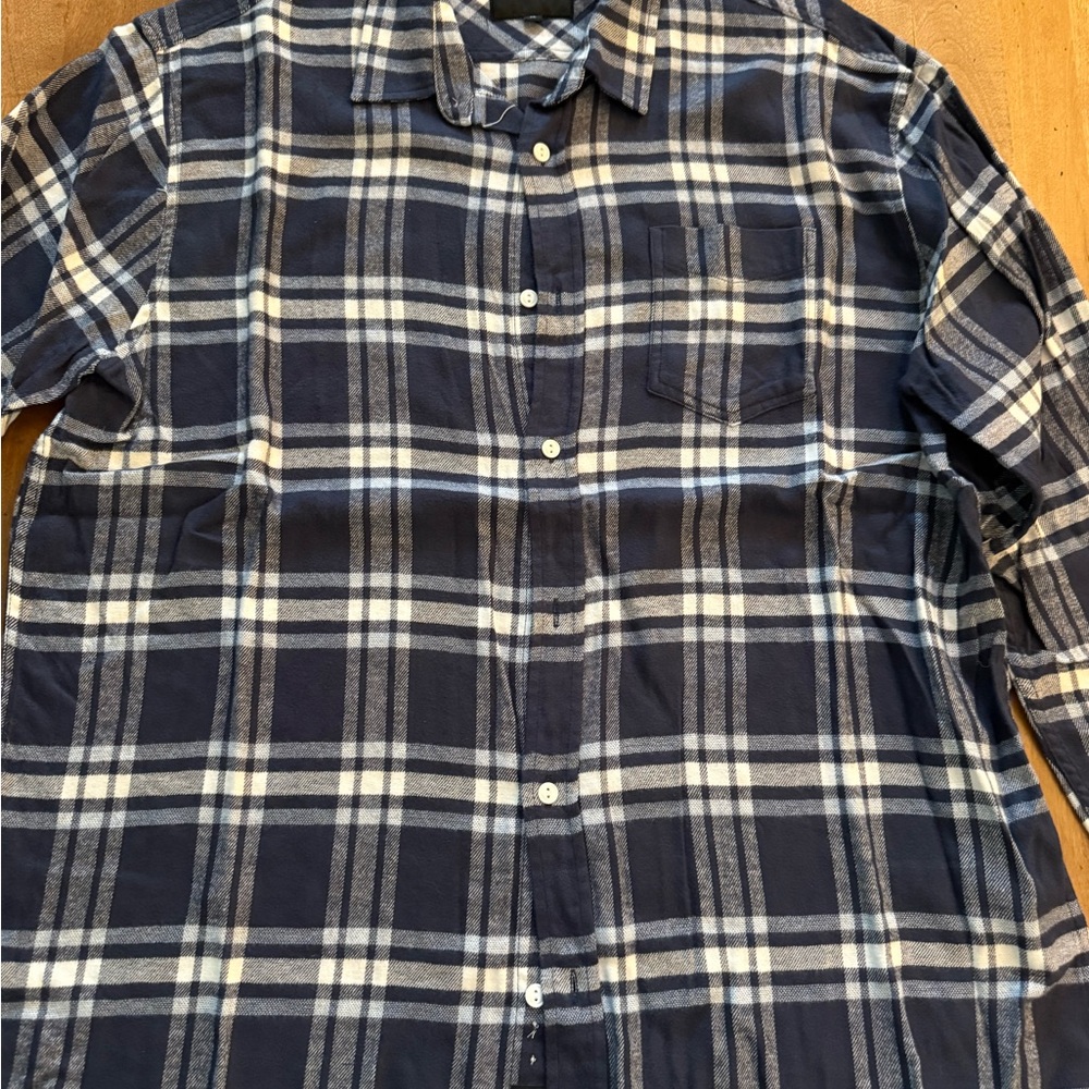 Rails Navy and White Plaid Button Down Shirt